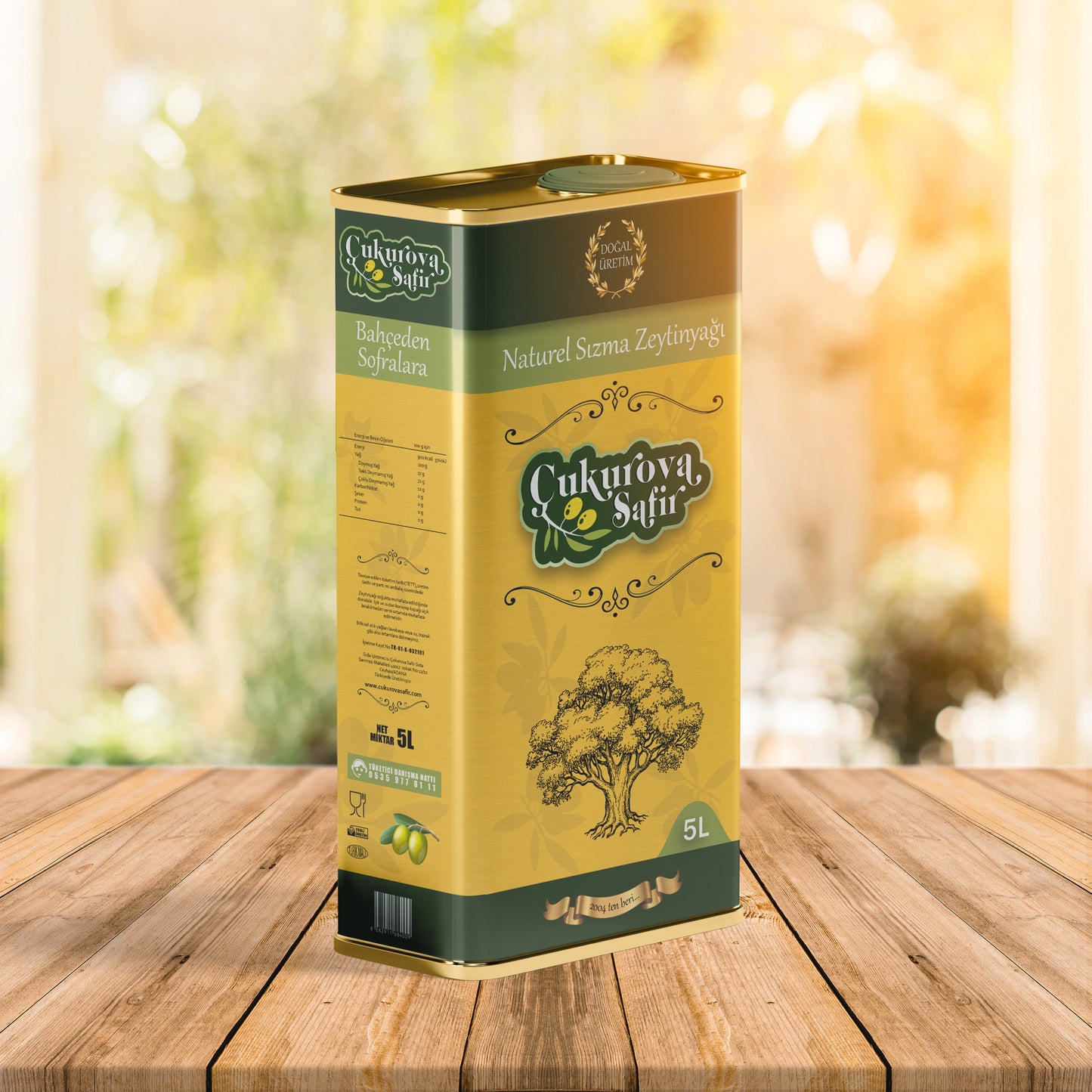Çukurova Safir | 2025/26 5 Lt Naturel Sızma Zeytinyağı