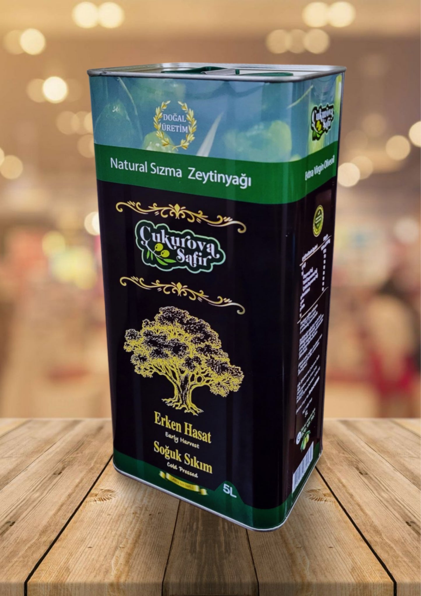 Çukurova Safir 5 Lt 0.3 Asit Erken Hasat Soğuk Sıkım Zeytinyağı