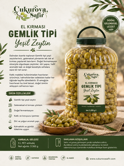 El Kırması Gemlik Tipi Yeşil Zeytin